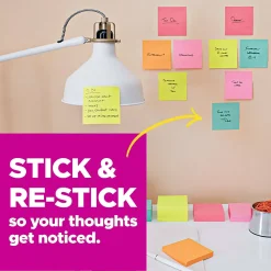 Post-it® Super Sticky Notes, 3 x 3 in, 28 Sticky Note Pads, 70 Sheets/Pad, 2X the Sticking Power, School Supplies and Office Products, Bright Colors