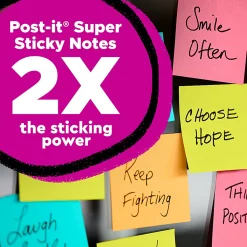 Post-it® Super Sticky Notes, 1.88 x 1.88 in, 18 Mini Sticky Note Pads, 90 Sheets/Pad, 2X the Sticking Power, School and Office Supplies, Summer Joy