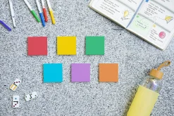 Post-it® Super Sticky Notes, 3 x 3 in, 6 Sticky Note Pads, 70 Sheets/Pad, 2X the Sticking Power, School and Office Supplies, Playful Primaries