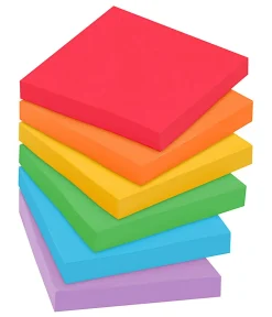 Post-it® Super Sticky Notes, 3 x 3 in, 6 Sticky Note Pads, 70 Sheets/Pad, 2X the Sticking Power, School and Office Supplies, Playful Primaries