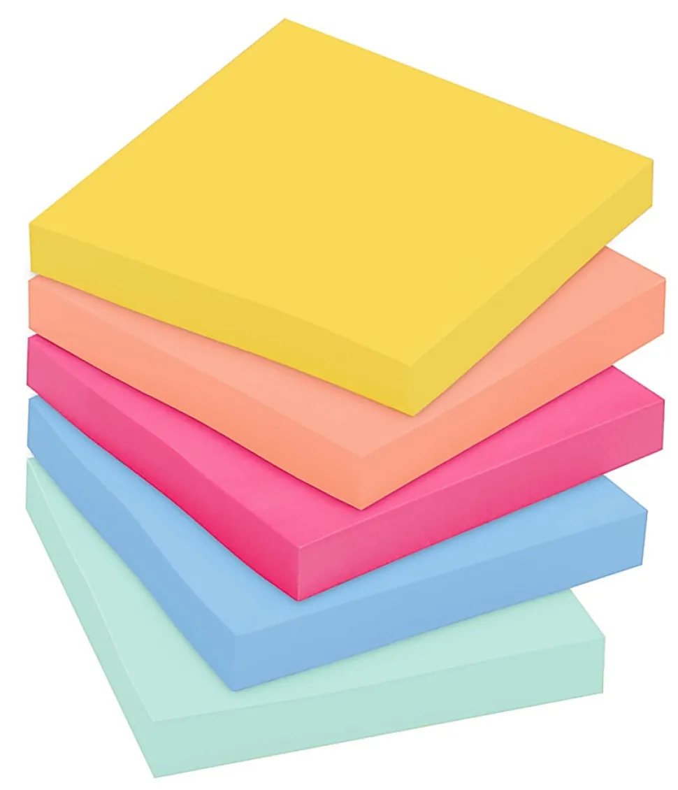 Post-it® Super Sticky Notes, 3 x 3 in, 5 Sticky Note Pads, 90 Sheets/Pad, 2X the Sticking Power, School Supplies and Office Products, Summer Joy