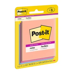Post-it® Super Sticky Notes, 3 x 3 in, 3 Sticky Note Pads, 45 Sheets/Pad, 2X the Sticking Power, School Supplies and Office Products, Summer Joy