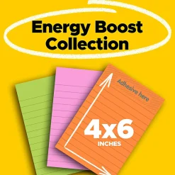 Post-it® Super Sticky Notes, 4 x 6 in, 3 Lined Sticky Note Pads, 90 Sheets/Pad, 2X the Sticking Power, School Supplies and Office Products