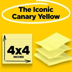 Post-it® Super Sticky Pop Up Notes, 4 x 4 in, 5 Lined Sticky Note Pads, 90 Sheets/Pad, 2X the Sticking Power, School and Office Supplies, Yellow