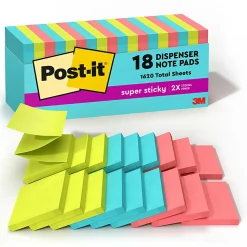 Post-it® Super Sticky Pop Up Notes, 3 x 3 in, 18 Sticky Note Pads, 90 Sheets/Pad, 2X the Sticking Power, School and Office Supplies, Supernova Neons