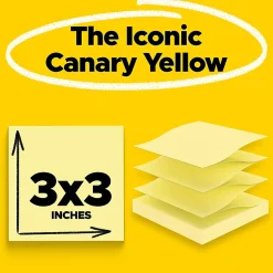 Post-it® Super Sticky Pop Up Notes, 3 x 3 in, 12 Sticky Note Pads, 90 Sheets/Pad, 2X the Sticking Power, School and Office Supplies, Canary Yellow