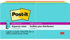 Post-it® Super Sticky Pop Up Notes, 3 x 3 in, 6 Sticky Note Pads, 90 Sheets/Pad, 2X the Sticking Power, School Supplies, Supernova Neons