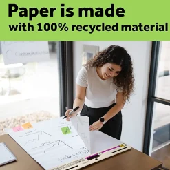Post-it® Super Sticky Recycled Easel Pads, 25 in x 30 in, 6 Pads, 30 Sheets/Pad, 30% Recycled, Great for Virtual Teachers and Students, White