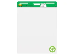 Post-it® Super Sticky Recycled Easel Pads, 25 in x 30 in, 6 Pads, 30 Sheets/Pad, 30% Recycled, Great for Virtual Teachers and Students, White