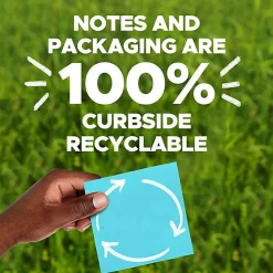 Post-it® Super Sticky Recycled Notes, 3 in x 3 in, 12 Pads, 70 Sheets/Pad, Oasis collection