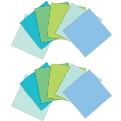 Post-it® Super Sticky Recycled Notes, 3 in x 3 in, 12 Pads, 70 Sheets/Pad, Oasis collection