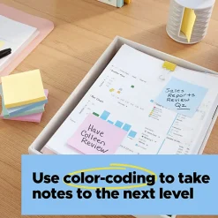 Post-it® Super Sticky Recycled Notes, 3 in x 3 in, 12 Pads, 70 Sheets/Pad, Oasis collection