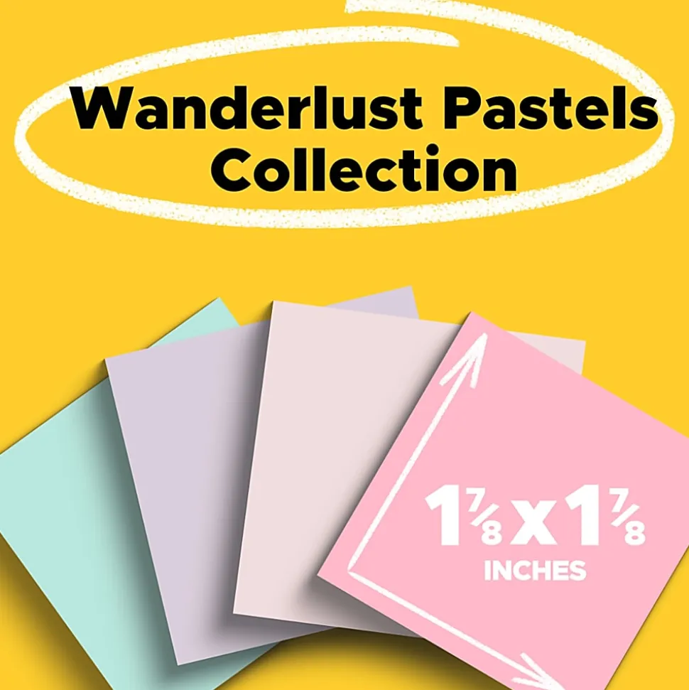 Post-it® Super Sticky Recycled Notes, 3 in x 3 in, 12 Pads, 70 Sheets/Pad, 2x the Sticking Power, Canary Yellow, 100% Recycled