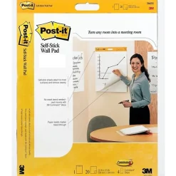 Post-it® Super Sticky Wall Pad, 20 in x 23 in, 1 Pad, 20 Sheets/Pad, Great for Virtual Teachers and Students, White