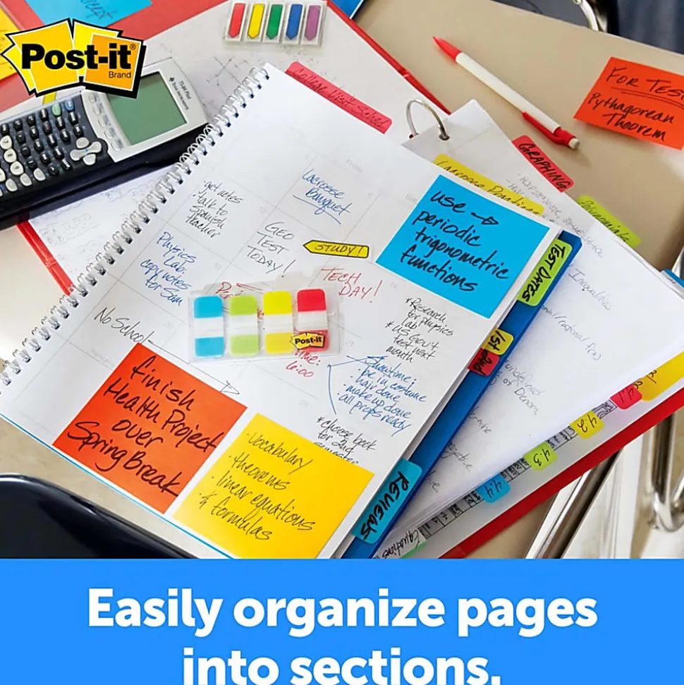 Post-it Tabs, .625 in. x 1.5 in., Pack of 40 Tabs