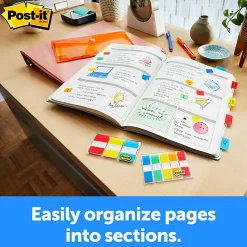 Post-it® Tabs, 1 in. x 1.5 in., 1 Pack, 88 Tabs/Pack, Assorted Colors, School Supplies for Students, Tabs for Textbooks and Notebooks
