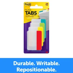 Post-it® Tabs, 1.5 in. x 2 in., 1 Pack, 24 Tabs/Pack, Assorted Colors, School Supplies for Students, Tabs for Textbooks and Notebooks