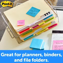 Post-it® Tabs, 1.5 in. x 2 in., 1 Pack, 24 Tabs/Pack, Assorted Colors, School Supplies for Students, Tabs for Textbooks and Notebooks