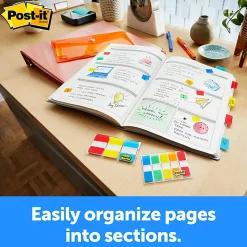Post-it® Tabs, 1 in. x 1.5 in., 1 Pack, 88 Tabs/Pack, Assorted Colors, Back to School Supplies for Students, Tabs for Textbooks and Notebooks