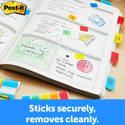Post-it® Tabs, 1 in. x 1.5 in., 1 Pack, 88 Tabs/Pack, Assorted Colors, Back to School Supplies for Students, Tabs for Textbooks and Notebooks