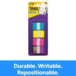 Post-it® Tabs, 1 in. x 1.5 in., 1 Pack, 88 Tabs/Pack, Assorted Colors, Back to School Supplies for Students, Tabs for Textbooks and Notebooks
