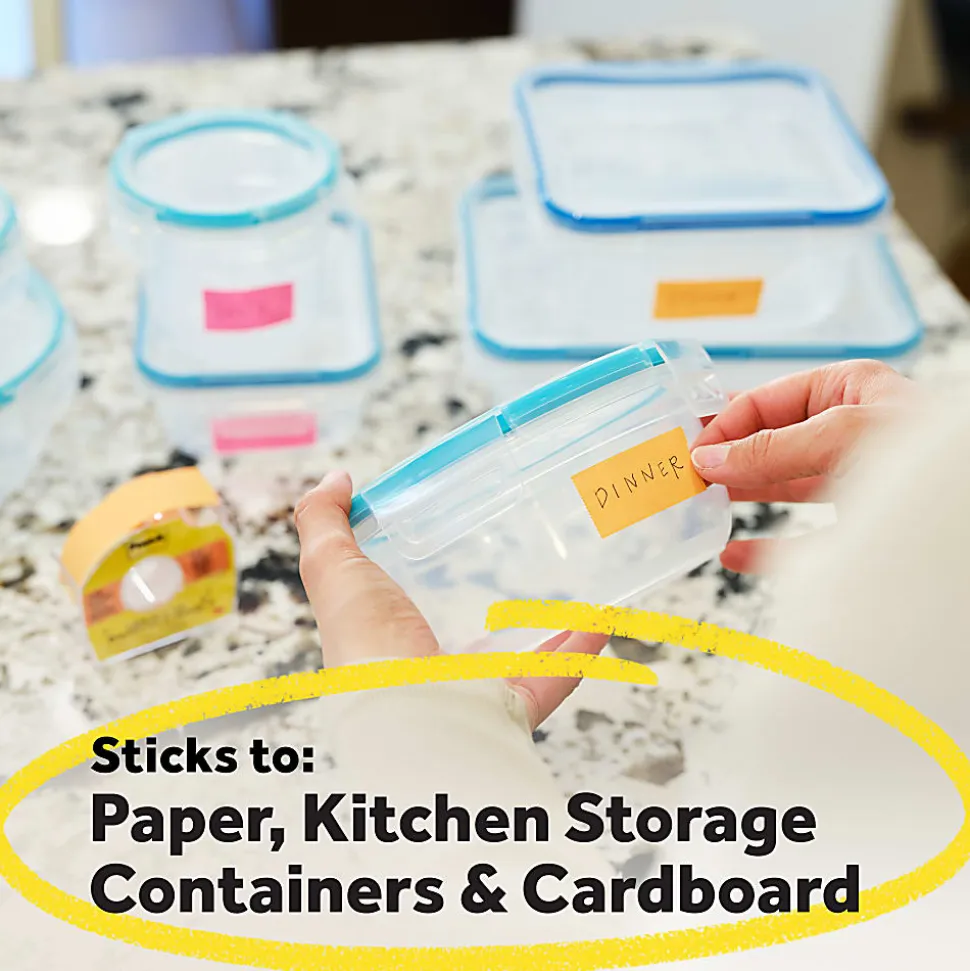 Post-it White Label on-a-roll Tape with Tape Dispenser, 1 in. x 700 in., Great label maker for creating labels for spice jars and journals