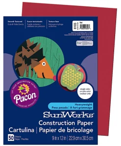 Prang® Construction Paper, 9" x 12", Red, Pack Of 50