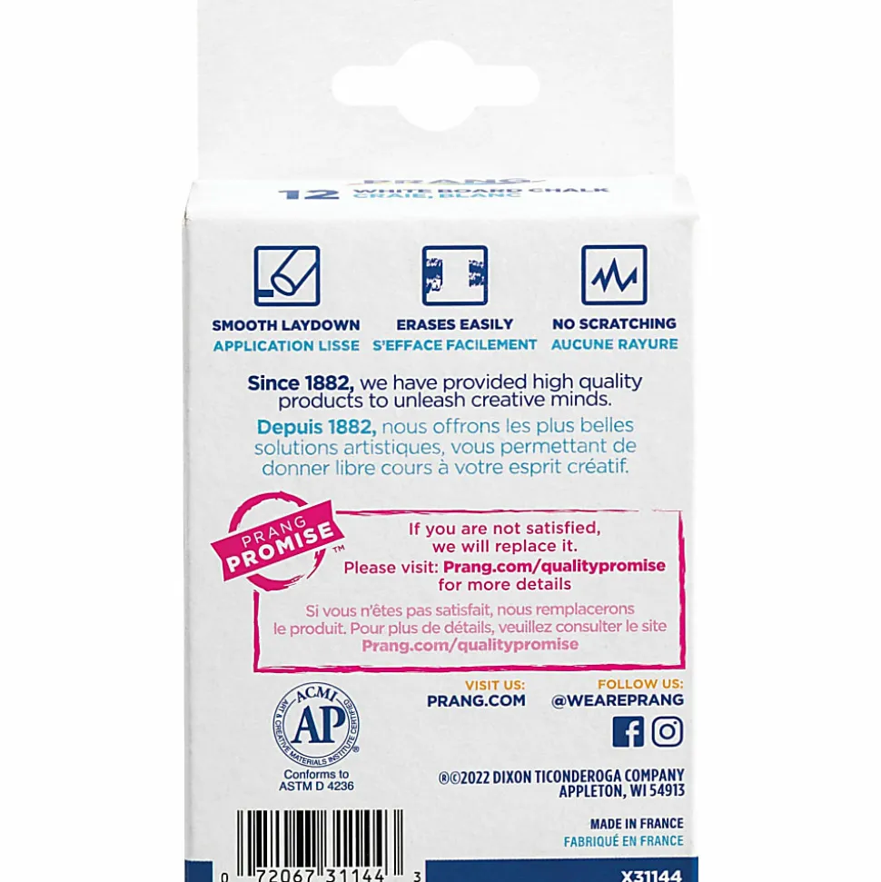Prang® Hygieia® Dustless Chalk, White, Box Of 12