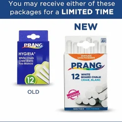 Prang® Hygieia® Dustless Chalk, White, Box Of 12