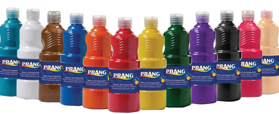 Prang® Ready-To-Use Tempera Paint, 16 Oz., Assorted Colors, Pack Of 12