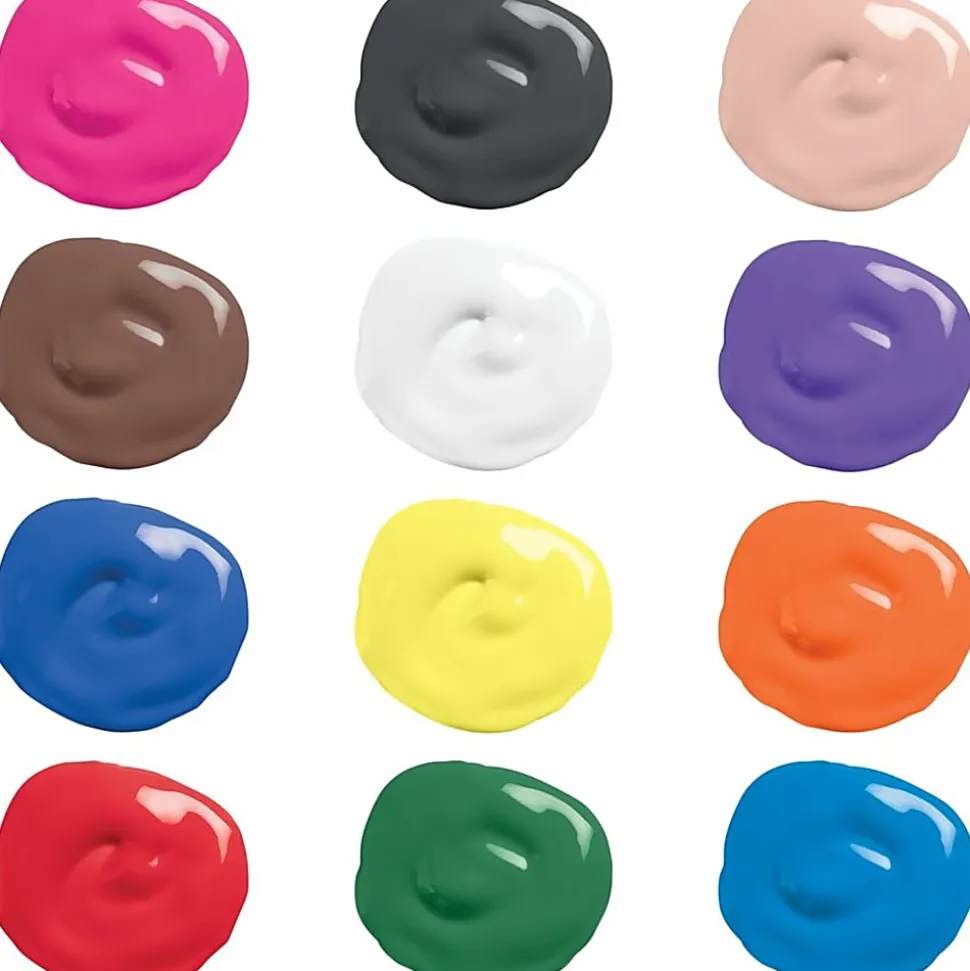 Prang® Ready-To-Use Tempera Paint, 16 Oz., Assorted Colors, Pack Of 12
