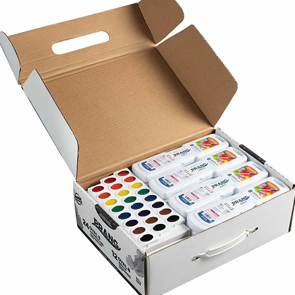 Prang® Semi-Moist Watercolor Master Set, Assorted Colors, 0.17 Oz, Set Of 36