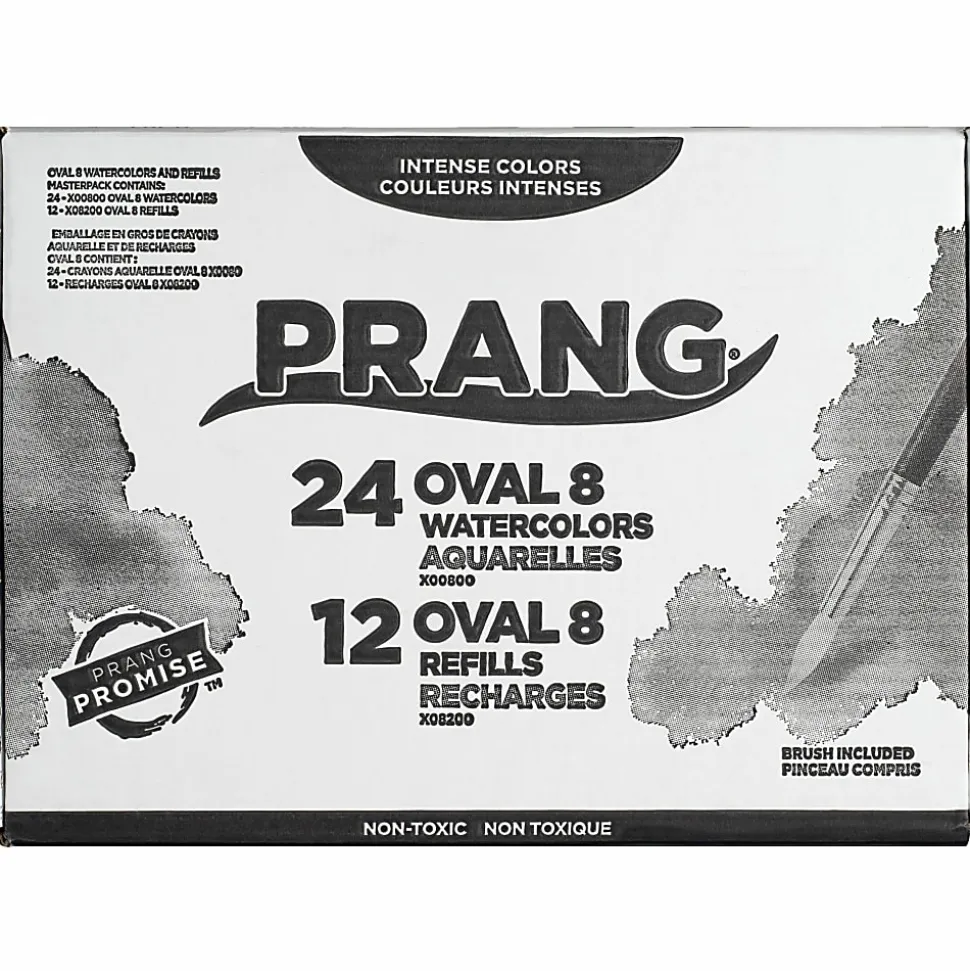 Prang® Semi-Moist Watercolor Master Set, Assorted Colors, 0.17 Oz, Set Of 36