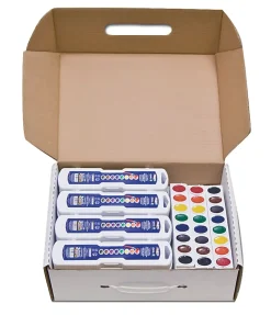 Prang® Semi-Moist Watercolor Master Set, Assorted Colors, 0.17 Oz, Set Of 36