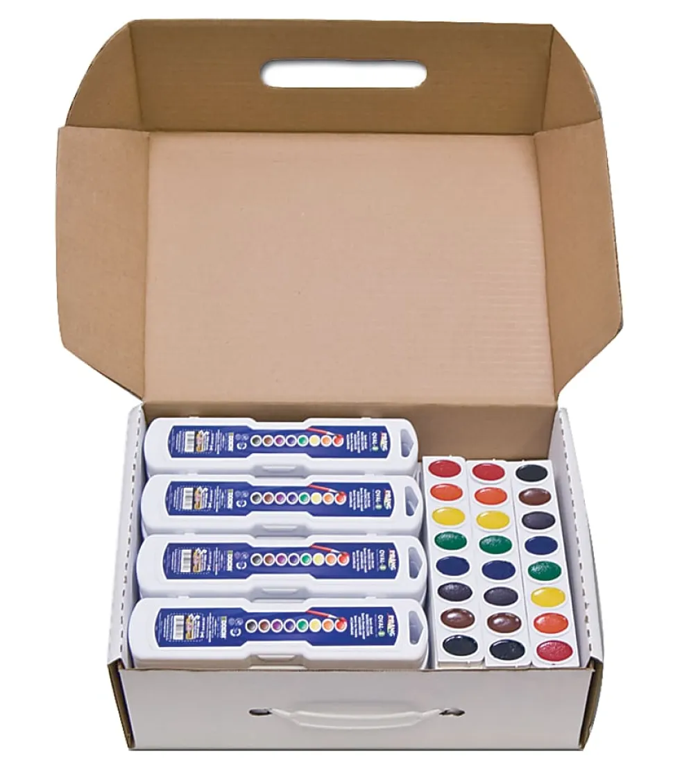 Prang® Semi-Moist Watercolor Master Set, Assorted Colors, 0.17 Oz, Set Of 36