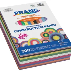 Prang® Smart-Stack™ Medium Weight Construction Paper, 9" x 12", Assorted, Pack Of 300