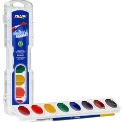 Prang® Washable Watercolors 8-Color Set With Brush, Assorted Colors
