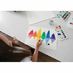 Prang® Washable Watercolors 8-Color Set With Brush, Assorted Colors