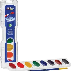 Prang® Washable Watercolors 8-Color Set With Brush, Assorted Colors