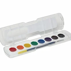 Prang® Washable Watercolors 8-Color Set With Brush, Assorted Colors