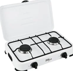 Premium Levella 2 Burner Propane Gas Stove, 3-7/8”H x 18-15/16”W x 12”D, White