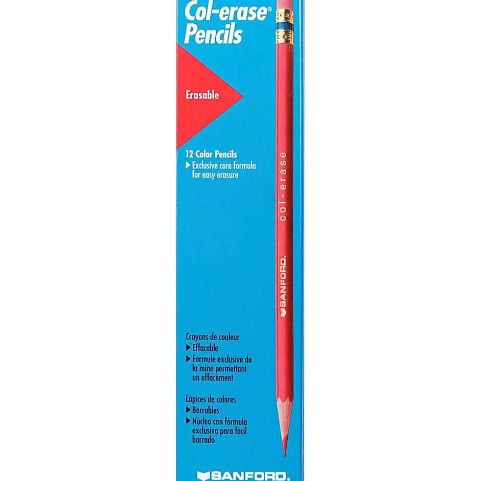 Prismacolor® Col-Erase Erasable Color Pencils, Medium Point, Carmine Red, Box Of 12 Color Pencils