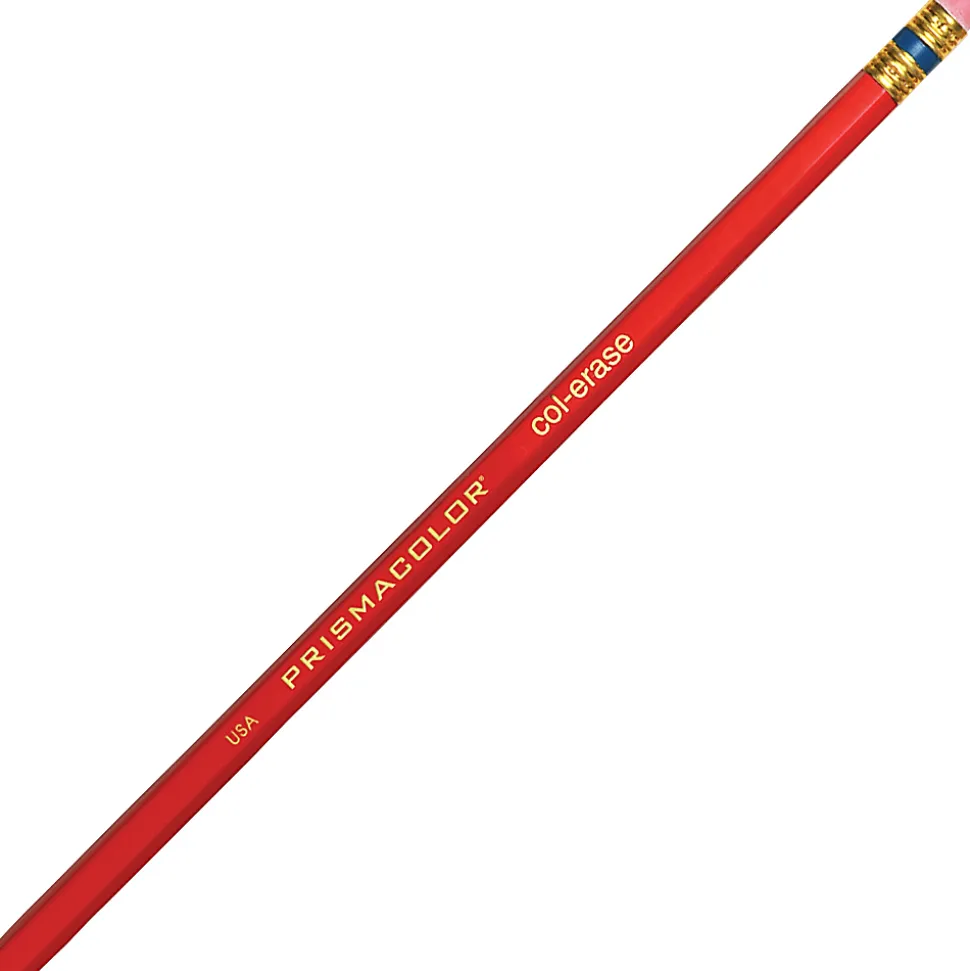 Prismacolor® Col-Erase Erasable Color Pencils, Medium Point, Carmine Red, Box Of 12 Color Pencils