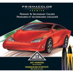 Prismacolor® Premier® Double-Ended Art Markers, Primary/Secondary Colors, Set Of 12