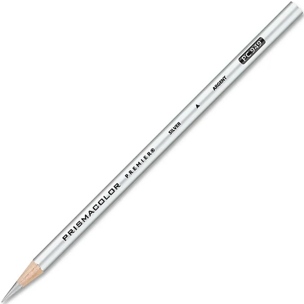 Prismacolor® Professional Thick Lead Art Pencil, Metallic Silver, Set Of 12