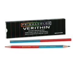 Prismacolor Verithin Colored Pencils, Red/Blue Lead, Red/Blue Barrel, Pack Of 12