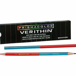 Prismacolor Verithin Colored Pencils, Red/Blue Lead, Red/Blue Barrel, Pack Of 12