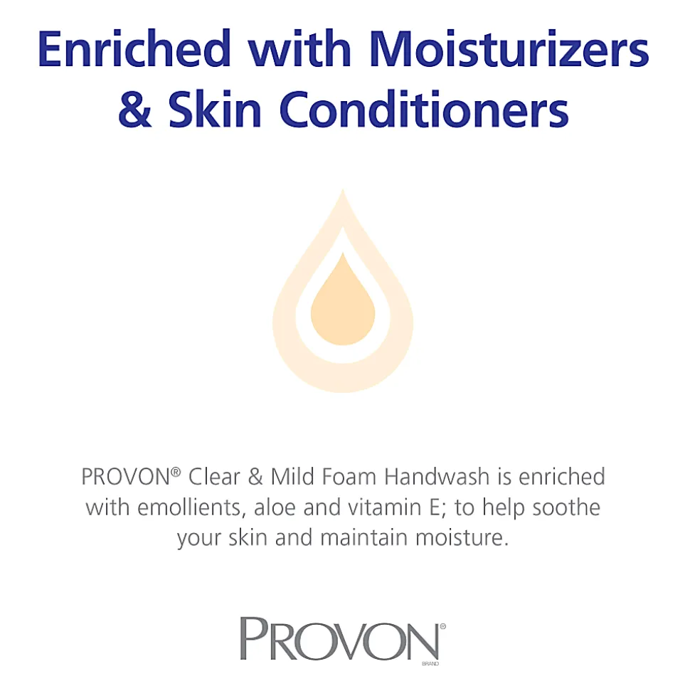 PROVON Clear & Mild Foam Handwash, Fragrance Free, 700 ml, Pack Of 4 Refills