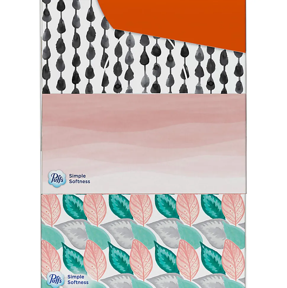 Puffs Basic 2-Ply Facial Tissues, White, 180 Tissues Per Box, Case Of 3 Boxes