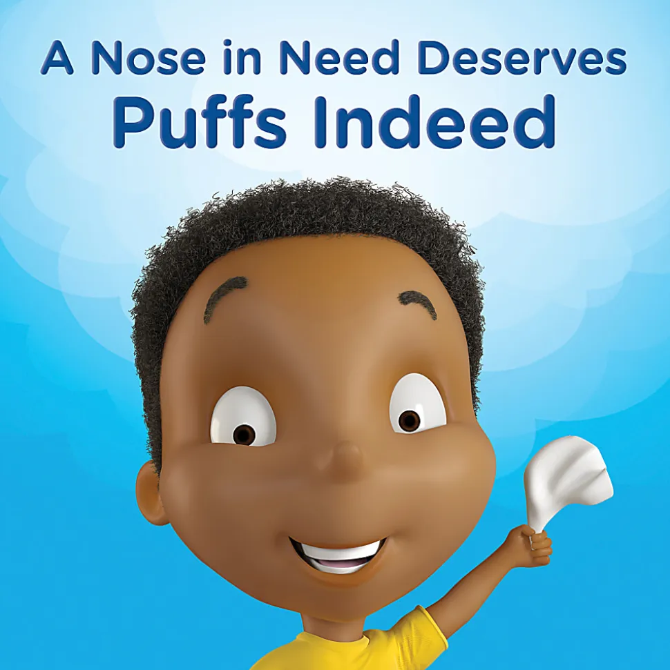 Puffs Basic 2-Ply Facial Tissues, White, 180 Tissues Per Box, Case Of 3 Boxes